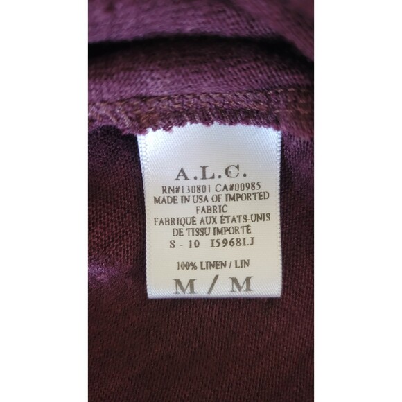 Women's A.L.C. Linen Cut Out Back Long Sleeve Shirt - Picture 4 of 4